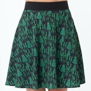 Unique Vintage Alien Invasion Print Retro Circle Flare Skirt With Pockets 4X